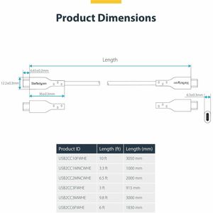 StarTech.com 2 m USB-C Data Transfer Cable - 1 - Cable for Computer, USB Device, Wall Charger, Power Bank, Workstation, Mo