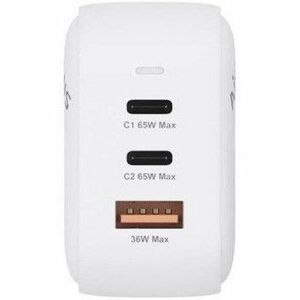 CHARGER GAN 65W 2XUSB-C PD3.0 QC4.0 1XUSB-A QC3.0 WHITE
