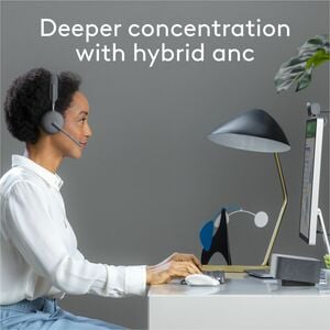 Logitech Zone Wireless 2 Noise Canceling Headset with Hybrid ANC, Native Bluetooth - Microsoft Teams Certification - Stere