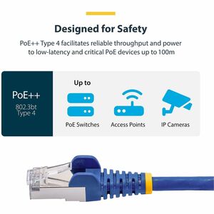 StarTech.com 2m Blue CAT8 Ethernet Cable, Snagless RJ45, 25G/40G 2000MHz, 100W PoE, S/FTP, 26AWG Pure Bare Copper, LSZH Ne