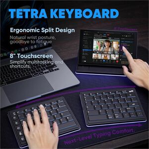 Mobile Pixels Tetra Keyboard - Wireless Connectivity - Bluetooth - 5 - 85 Key(s) - Windows, Mac OS, Android - Notebook - P