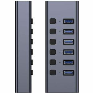 4XEM 8-in-1 Multi Port Power USB Hub - USB Type A - 13 MB/s, 640 MB/s - Keyboard, Mouse, Hard Drive, Card Reader - Portabl