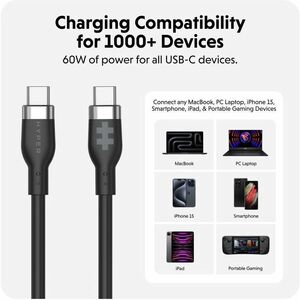 Câble pour transfert de données Hyper HyperJuice HJ4011BKGL - 1,50 m USB-C - Cable for Périphérique USB, MacBook, PC, Ordi