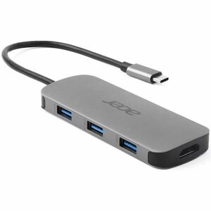 Acer USB-Typ C Docking Station - Ladefunktion - Speicherkartenleser - SD, microSD - Silber - Tragbar - 4K @ 60Hz, 4K - 384
