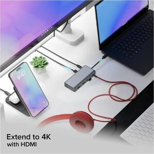 Alogic Fusion Pro GO USB Type C Docking Station for Notebook, Monitor, Speaker, Headset - Charging Capability - Space Gray