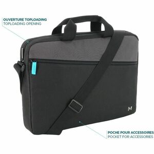 MOBILIS TheOne Essential Carrying Case (Briefcase) for 27.9 cm (11") to 35.6 cm (14") Travel - Black, Grey - 600D Polyeste
