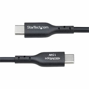 StarTech.com 2m (6.6ft) USB-A to USB-C Charging Cable, Charge & Sync, 3A, USB 2.0, TPE Jacket - Black USB Charging Cord - 