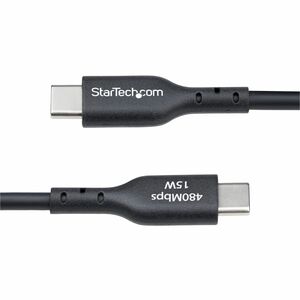 StarTech.com 6ft (1.8m) USB-A to USB-C Charging Cable, Charge & Sync, 3A, USB 2.0, TPE Jacket - Black USB Charging Cord - 