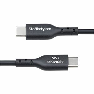 StarTech.com 3ft (91cm) USB-A to USB-C Charging Cable, Charge & Sync, 3A, USB 2.0, TPE Jacket - Black USB Charging Cord - 
