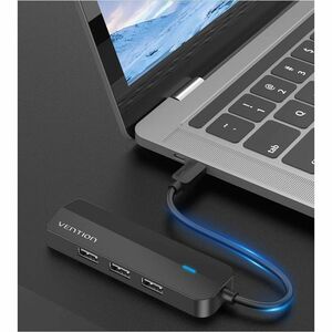 Vention TGOBB USB/Ethernet Combo Hub - USB 2.0 Type C - 60 MB/s - Notebook, Smartphone, Tablet, Keyboard, Mouse, Hard Driv