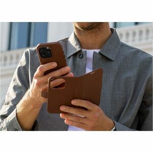 dbramante1928 ApS Lynge Carrying Case (Wallet) Apple iPhone 16 Smartphone - Dark Tan - Drop Resistant, RFID Resistant, Scr