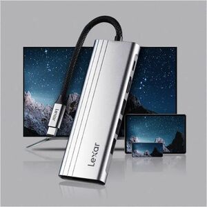 Lexar H31 USB Type C Docking Station for Monitor, Notebook, Smartphone, Workstation - Charging Capability - Memory Card Re