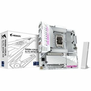 GIGABYTE Ultra Durable B860M AORUS ELITE WIFI6E ICE Gaming Desktop Motherboard - Intel B860 Chipset - Socket LGA-1851 - Mi