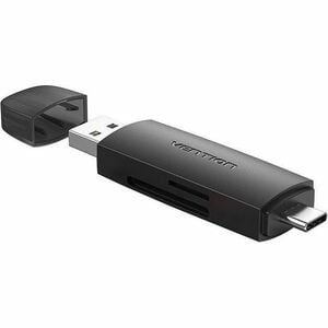 Vention CLKB0 2 Slot(s) Flash Reader - USB 3.0 Type A, USB 3.0 Type C - External - 1 - 640 MB/s - SDHC, SDXC, microSDHC, S