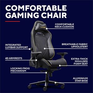 Trust GXT 721 Gaming-Stuhl - Metall, HDF-Polsterung (High Density Foam), Holz, Aluminium - Schwarz