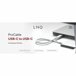 LinQ ProCable 30 cm USB4 Data Transfer Cable - Cable for External Hard Drive, Docking Station, Notebook, Monitor, Smartpho