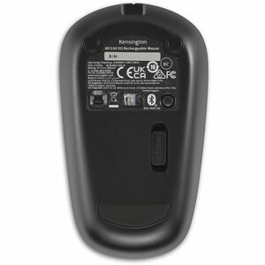 Kensington MY230 EQ Mouse - Bluetooth/Radio Frequency - 3 Button(s) - Black - Wireless - 2.40 GHz - Rechargeable - Symmetr