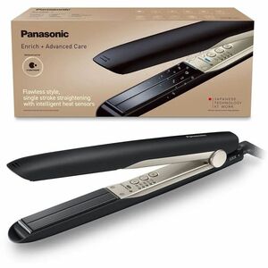 Panasonic Hair Straightener - 5 Heat Settings - Ceramic Plate - AC Supply Powered - Black