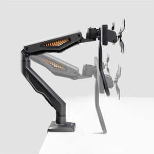StarTech Desk Mount Dual Monitor Arm w/Crossbar, Up To 27" Display, VESA 75x75/100x100, Max 33lb/15kg, C-Clamp, Mechanical