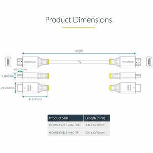 StarTech.com 30,48 cm HDMI AV-Kabel - 1 - Cable for Audio-/Video-Gerät, TV, Monitor, Display, AV-Receiver, Externe GPU, Wo
