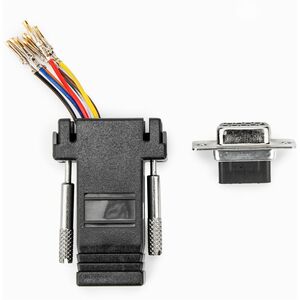 Rocstor DB9 to RJ45 Modular Serial Adapter - Black - 1 x 9-pin DB-9 Serial - Female - 1 x RJ-45 Network - Female - Gold Co
