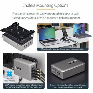 StarTech.com 4-Port Multi-Device USB-C Charger, 240W Total, Single Port 140W EPR, Screw Locking Ports, Ideal for Boardroom