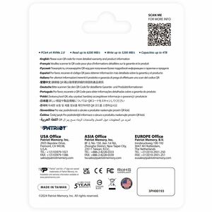 Patriot Memory P400 V4 1 TB Solid State Drive - M.2 2280 Internal - PCI Express NVMe (PCI Express NVMe 4.0 x4) - Gaming Co