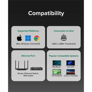 Plugable 5Gbps USB-C Ethernet Adapter - 5000Mbps Wired Network for Windows, macOS, and ChromeOS Laptops and Desktops - Rea