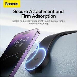 Supporto per smartphone Baseus C02 - Paesaggio, Ritratto - Nickel, Titanio - Rotazione a 360°, Chiusura in velcro, Magneti