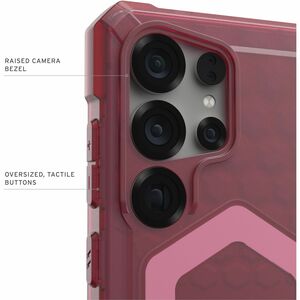 Urban Armor Gear Essential Armor Case for Samsung Galaxy S25 Ultra Smartphone - Hex Pattern - Berry - Drop Resistant, Impa