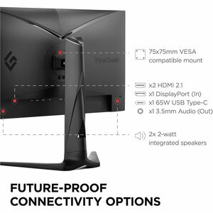ViewSonic XG275D-4K 27 Inch 4K UHD Gaming Monitor with Switchable Refresh Rate Up to 320Hz, 0.5ms Response Time, AMD FreeS