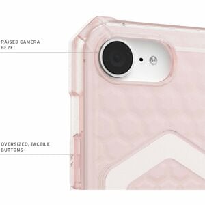 Urban Armor Gear Essential Armor Rugged Case for Apple iPhone 16e Smartphone - Hex Pattern - Rose - Drop Resistant, Impact