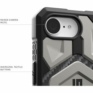 Urban Armor Gear Monarch Pro Rugged Case for Apple iPhone 16e Smartphone - Hex Pattern - Titanium - Shock Absorbing, Drop 