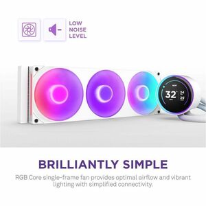 NZXT Kraken Elite 420 RGB RL-KR42E-W2 1 Cooling Fan/Radiator/Pump - CPU, Processor - 3 x Fan(s) - 167.54m³/h Maximum Airfl