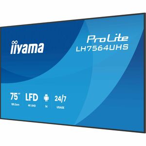 LCD Ecrans à affichages dynamiques iiyama ProLite LH7564UHS-B1AG 1905 mm - 24 Heures/7 Jours Operation - Vertical Alignmen