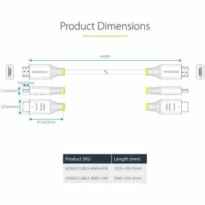StarTech.com 1,83 m HDMI AV-Kabel - 1 - Cable for Audio-/Video-Gerät, TV, Monitor, Display, AV-Receiver, Kamera, Videogerä