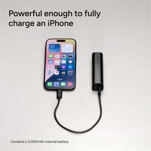 mophie POWER STATION Power Bank - Black - For iPad, iPhone, Smartphone, USB Type C Device - 1 x Type-C 20W - 5000 mAh - 20