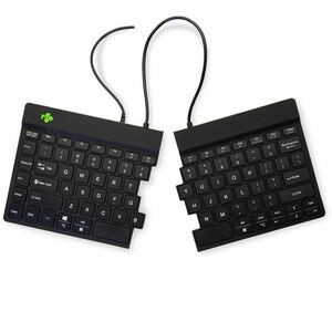 R-Go Split Break Tastatur - Kabel Konnektivität - USB-Typ C Schnittstelle - Englisch (US) - QWERTY Layout - Schwarz - Sche