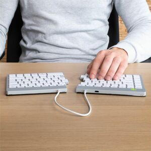 R-Go Split Break Tastatur - Kabellos Konnektivität - USB-Typ C Schnittstelle - Deutsch - QWERTZ Layout - Weiß - Schere Key