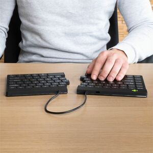R-Go Split Break Tastatur - Kabellos Konnektivität - USB-Typ C Schnittstelle - Englisch (US) - QWERTY Layout - Schwarz - S