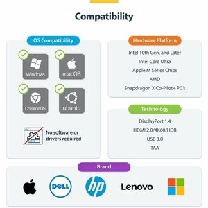 StarTech.com KVM Switchbox - TAA Compliant - 2 Computer(s) - 4K - 3840 x 2160 - 6 x USB - 3 x HDMI - 3 x DisplayPort