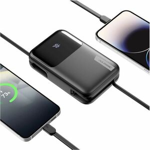 Alogic Tandem+ Power Bank - Black - For Smartphone, Tablet PC, Earbud, Smartwatch, USB Type C Device, USB Type A Device, L