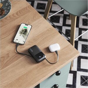 Alogic Tandem Power Bank - Black - For Smartphone, Smartwatch, Tablet PC, Earbud, USB Type A Device, USB Type C Device, Li