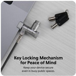 Targus HyperShield HS5910GL Cable Lock For Notebook - 198.12 cm (78") Cable - Portable - Keyed Lock - Silver - Galvanized 