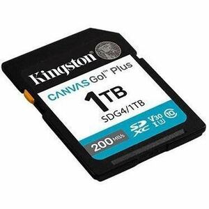 Kingston Canvas Go! Plus 1 TB Class 10/UHS-I (U3) V30 SDXC - 1 - 200 MB/s Read - 160 MB/s Write - Lifetime Warranty