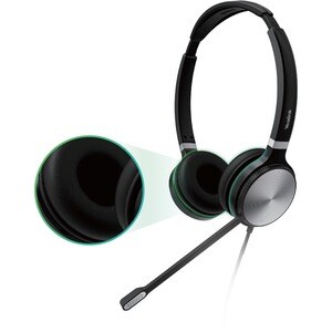 Yealink UH36 Dual UC Wired Over-the-head Stereo Headset - Black, Silver - Binaural - Ear-cup - 32 Ohm - 20 Hz to 20 kHz - 