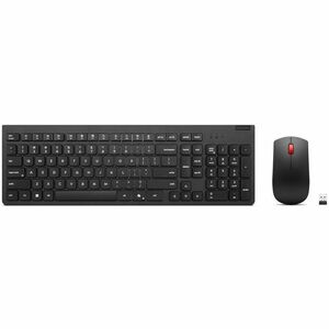 Lenovo Essential Tastatur & Maus - Deutsch - Tastatur, Kabellos, Funk 2,40 GHz USB Typ-A, Schwarz - Maus, Optische, Kabell