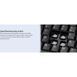 Adesso EasyTouch AKB-110B Keyboard - Compact - Cable Connectivity - USB Interface - English, French - Black - Membrane Key
