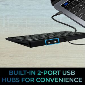 Adesso EasyTouch AKB-425UB Keyboard - Cable Connectivity - USB Interface - TouchPad - English (US) - Black - Membrane Keys