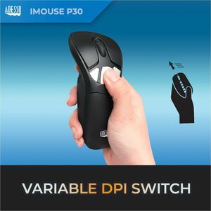 Adesso iMouse P30 Travel Mouse/Presentation Pointer - Radio Frequency - USB - 9 Button(s) - Wireless - 30.48 m - 2.40 GHz 